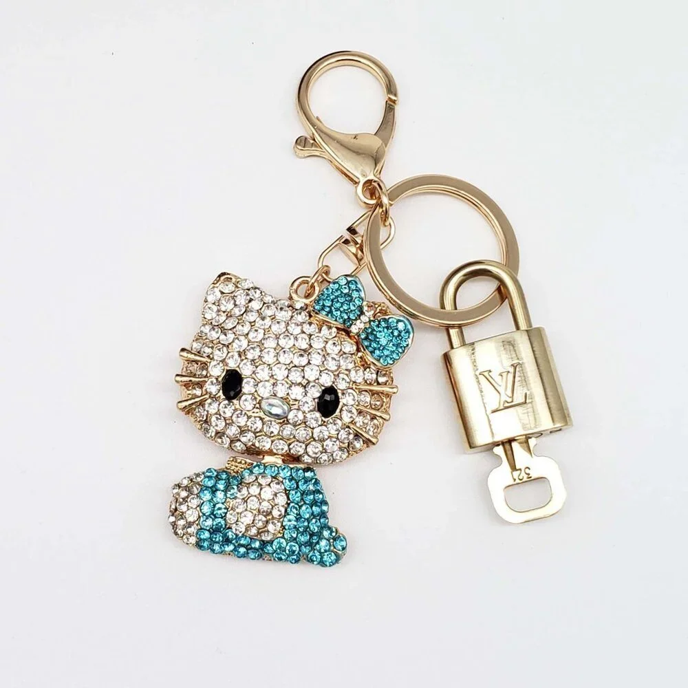 Authentic Louis Vuitton Gold Lock 🔒 Keychain Bag Unbranded Hello Kitty Charm LV